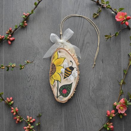 Kézzel festett nyírfa húsvéti dekoráció - zümi